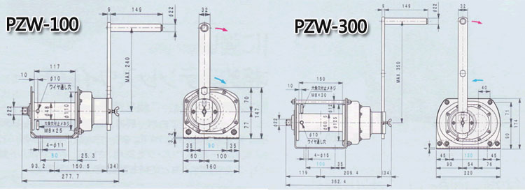 FUJI PZW型鍍鋅手搖絞盤技術參數